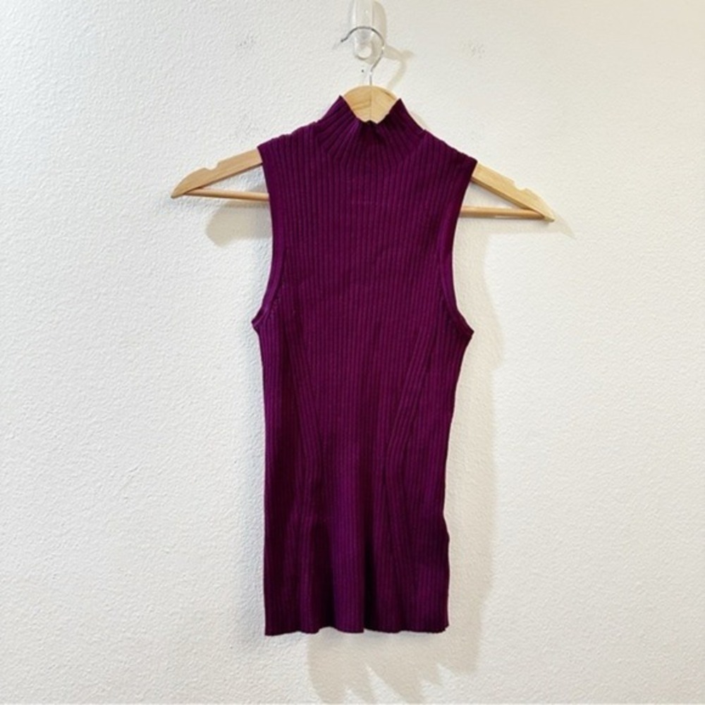 Madewell Ribbed Mock-neck Sweater Tank in Wine Size Small
